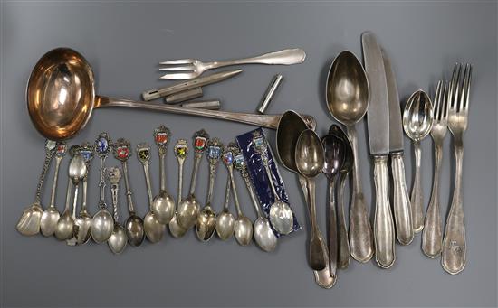 A group of odd German 800 cutlery items etc.